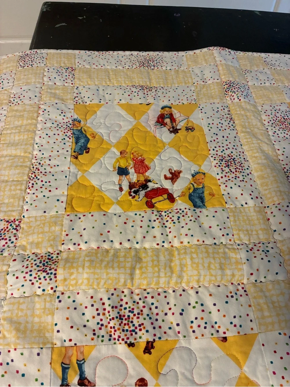 Handmade yellow patchwork